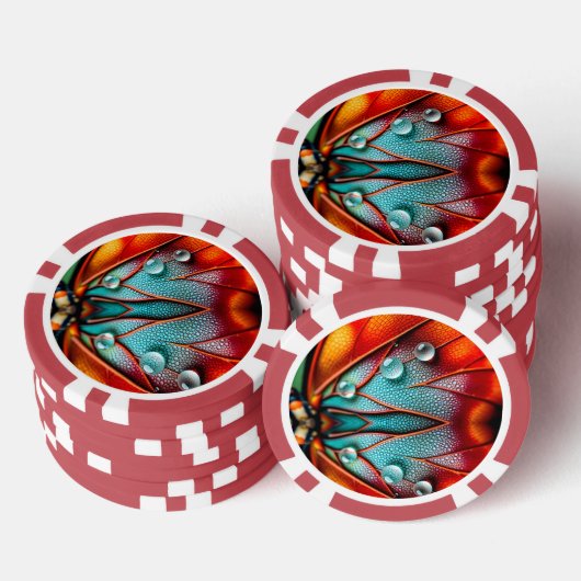 Juwelen op een vurige vleugel poker chips (Opstapeling)