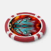 Juwelen op een vurige vleugel poker chips (Enkel)