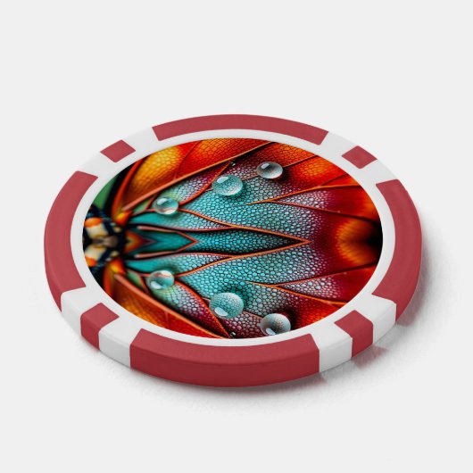 Juwelen op een vurige vleugel poker chips (Enkel)