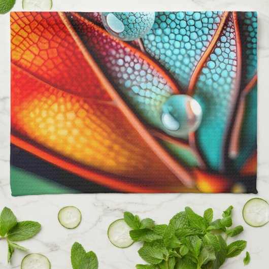 Juwelen op een vurige vleugel theedoek (Gevouwen)