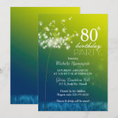 Juwelen Paardenbloem 80ste Verjaardag Party Kaart (Voorkant / Achterkant)