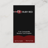 Juwelen Ruby - Red Ruby Rhinestone Logo Visitekaartje (Voorkant)