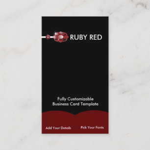 Juwelen Ruby - Red Ruby Rhinestone Logo Visitekaartje