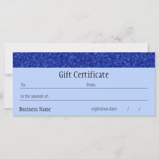 Juwelen - Sapphire Gift Certificate (Voorkant)