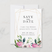 Juwelen Tuin Bloemige Save The Date Aankondiging (Voorkant)