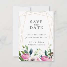 Juwelen Tuin Bloemige Save The Date Aankondiging