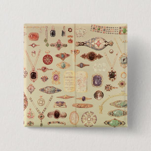 Juwelen uit de Catalogus Tiffany, 1890 Vierkante Button 5,1 Cm