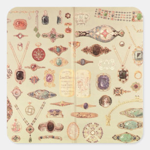 Juwelen uit de Catalogus Tiffany, 1890 Vierkante Sticker