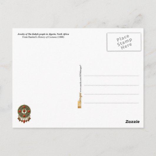 Juwelen van het volk van Kabyle in Algerije Briefkaart (Achterkant)