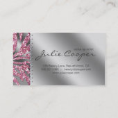 Juwelen Visitekaartje Roze Woman Zebra Silver (Achterkant)