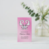 juwelen Visitekaartje Wit roze (Staand voorkant)