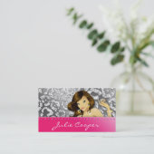 Juwelen Visitekaartje Woman Leopard Pink Silver (Staand voorkant)