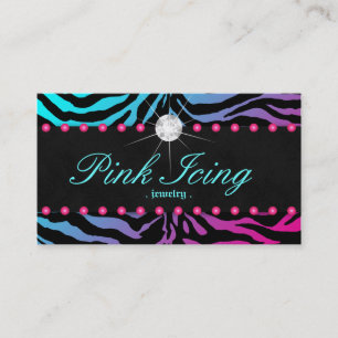 Juwelen Visitekaartje Zebra Roze Stippen Blauwroze