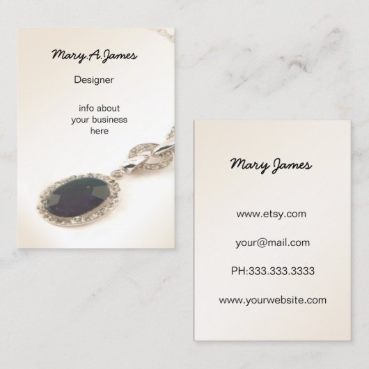 juwelen Visitekaartjes (Voorkant / Achterkant)