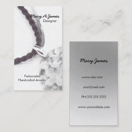 juwelen Visitekaartjes (Voorkant / Achterkant)