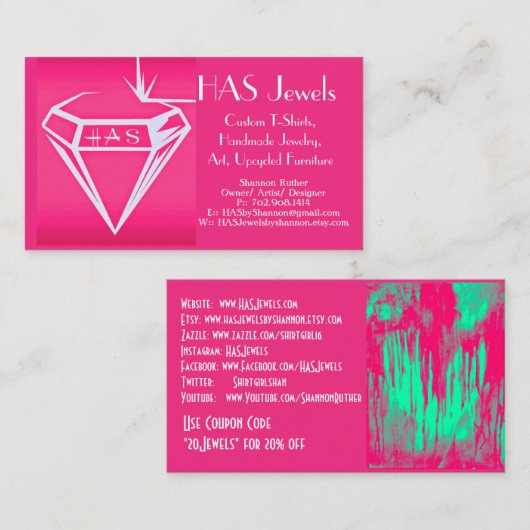 juwelen Visitekaartjes (Voorkant / Achterkant)