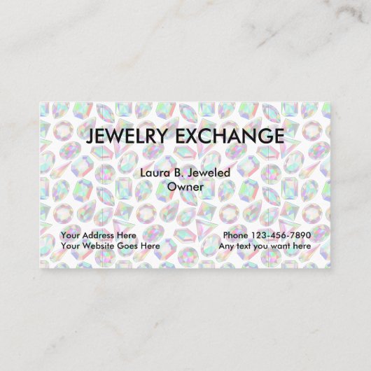 juwelen Visitekaartjes (Achterkant)