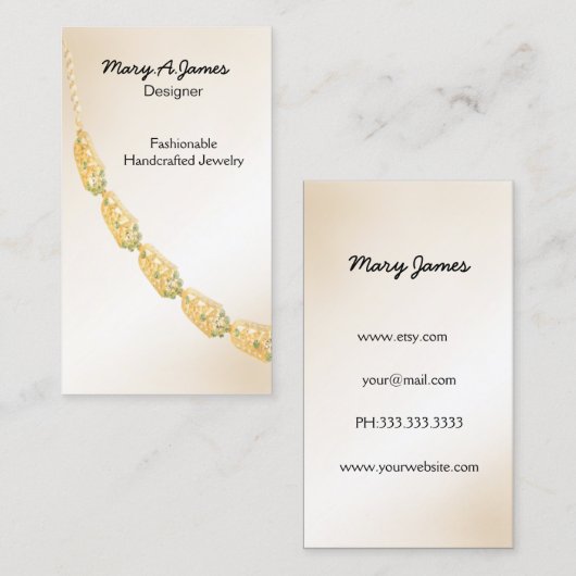 juwelen Visitekaartjes (Voorkant / Achterkant)