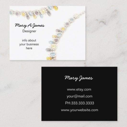 juwelen Visitekaartjes (Voorkant / Achterkant)