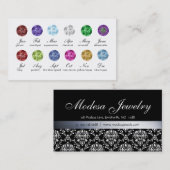 Juwelen Visitekaartjes Birthstone Damask BW (Voorkant / Achterkant)