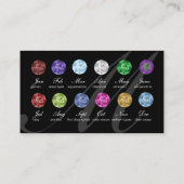 Juwelen Visitekaartjes Birthstone Floral Black Wh (Achterkant)