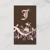 Juwelen Visitekaartjes Bloemkristal roze pink (Achterkant)