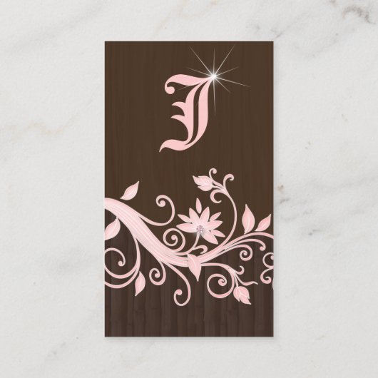 Juwelen Visitekaartjes Bloemkristal roze pink (Achterkant)