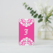 Juwelen Visitekaartjes Damask Monogram PInk (Staand voorkant)