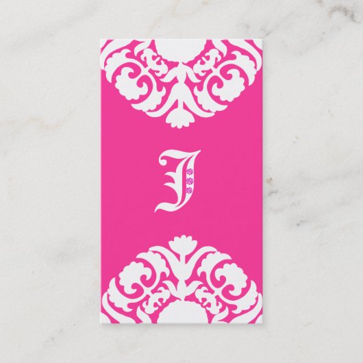 Juwelen Visitekaartjes Damask Monogram PInk (Voorkant)