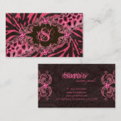 Juwelen Visitekaartjes Dierlijke Zebra luiproze (Voorkant / Achterkant)