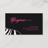 Juwelen Visitekaartjes Dierlijke Zebra Sparkle Roz (Achterkant)