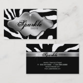 Juwelen Visitekaartjes Dierlijke Zebra Sparkle Sil (Voorkant / Achterkant)