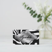 Juwelen Visitekaartjes Dierlijke Zebra Sparkle Sil (Staand voorkant)