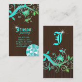 Juwelen Visitekaartjes Vloeren Crystal Blue Sparkl (Voorkant / Achterkant)