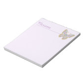 Juwelen Vlinder Paars Blauw Goud Notitieblok (Linkerzijde)