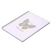 Juwelen Vlinder Paars Blauw Goud Notitieboek (Linkerzijde)