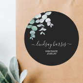 Juwelen Waterverf Eucalyptus Black Ronde Sticker