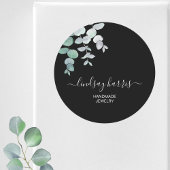 Juwelen Waterverf Eucalyptus Black Ronde Sticker