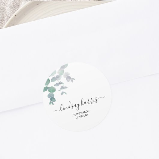 Juwelen Waterverf Eucalyptus Ronde Sticker