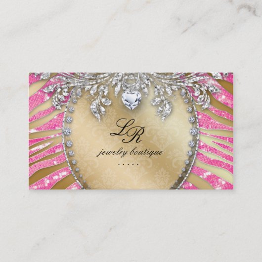Juwelen Zebra Visitekaartje Cool Sequins Heart (Voorkant)