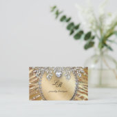 Juwelen Zebra Visitekaartje Gold Sequins Heart (Staand voorkant)