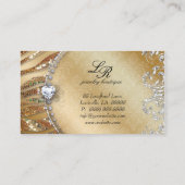 Juwelen Zebra Visitekaartje Gold Sequins Heart (Achterkant)