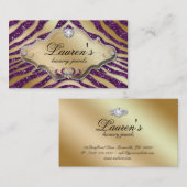 Juwelen Zebra Visitekaartje Sparkle Paars Gold 2 (Voorkant / Achterkant)