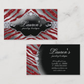 Juwelen Zebra Visitekaartje Sparkle Red SB (Voorkant / Achterkant)