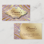 Juwelen Zebra Visitekaartje Sparkle roze Gold (Voorkant / Achterkant)