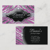 Juwelen Zebra Visitekaartje Sparkle SB Roze (Voorkant / Achterkant)