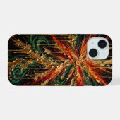 Juwelenexplosie - Levendig Smaragd Paars Roze Goud iPhone 15 Case (Achterkant horizontaal)