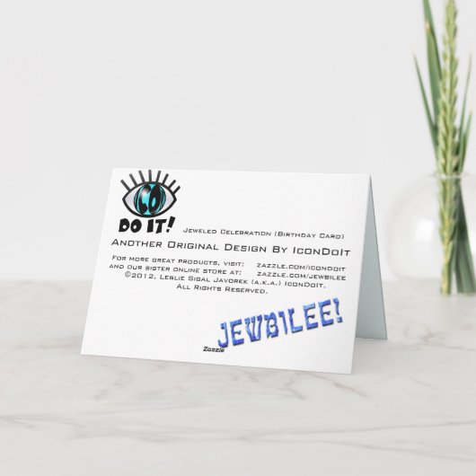 Juwelenfeest (Verjaardag Kaart) Kaart (Achterkant)