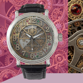  juwelenhorloge, Steampunk, diamanten, goud Horloge