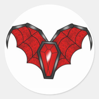 Juwelenkist met vleugels ronde sticker